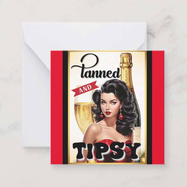 Tarjeta Pequeña Cute Tanned y Tipsy Pinup (Anverso)
