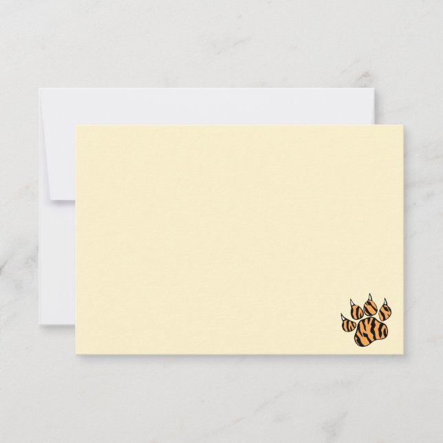 Tarjeta Pequeña Cute Tiger Paw Print Custom Blank  (Anverso)