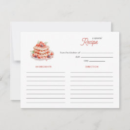 Tarjeta Pequeña Cute Waffles Bridal Shower brunch Recipe card