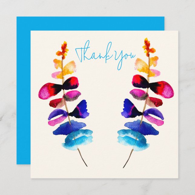 Tarjeta Pequeña Cute watercolor floral design (Anverso / Reverso)