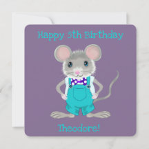 Cute y elegante ratoncito cumpleaños personalizado