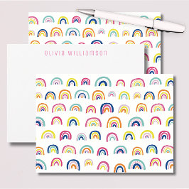 Tarjeta Pequeña Cuto arcoiris Notecard