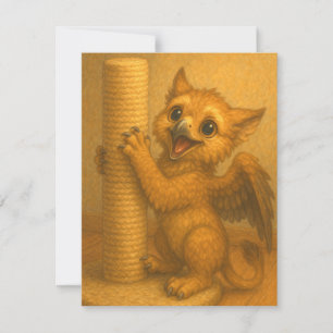 Tarjeta Pequeña Cuto bebé gran griffin de ojo arañado post fantasí