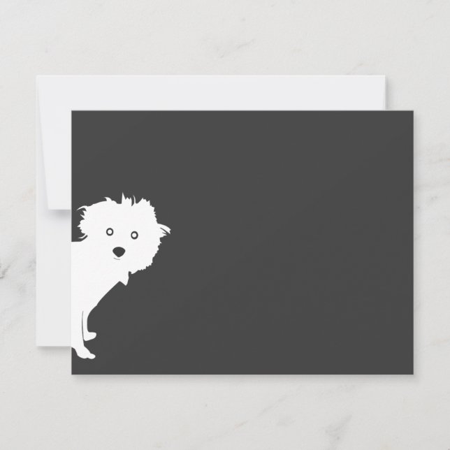 Tarjeta Pequeña Cuto Peeking Pup Flat Notecard (Anverso)