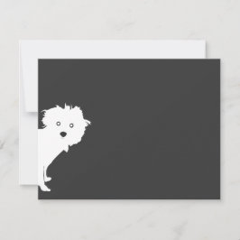 Tarjeta Pequeña Cuto Peeking Pup Flat Notecard