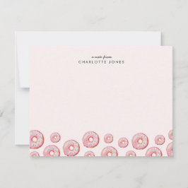 Tarjeta Pequeña Cuto Rubor Rosa Donut Temática Niños Estacionamien