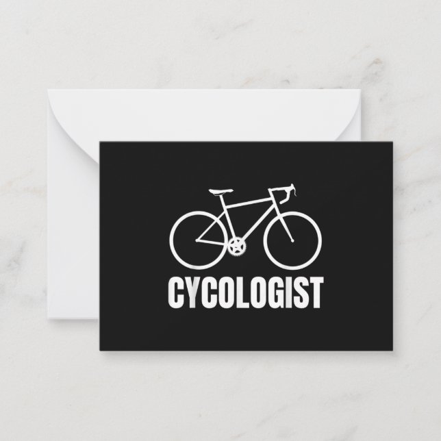 Tarjeta Pequeña Cycologist Funny Bicycle Bike Gift (Anverso)