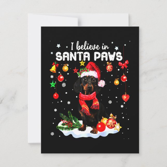 Tarjeta Pequeña Dachshund Cute Christmas (Anverso)
