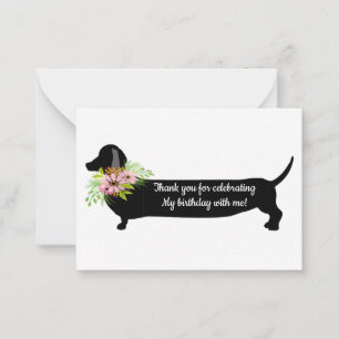 Tarjeta Pequeña Dachshund Dog Gracias Cartas