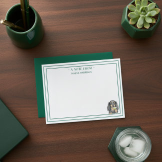 Tarjeta Pequeña Dachshund Martini Flat con nombre personalizado