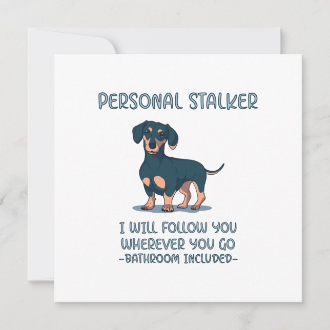Tarjeta Pequeña Dachshund Personal Stalker (Anverso)