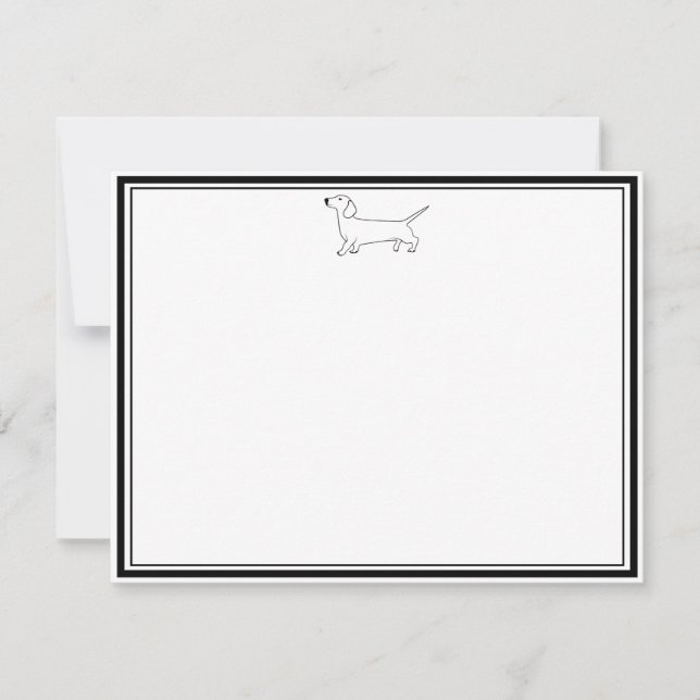 Tarjeta Pequeña Dachshund Stationery (Anverso)