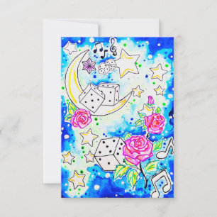 Tarjeta Pequeña Dados & Rosas