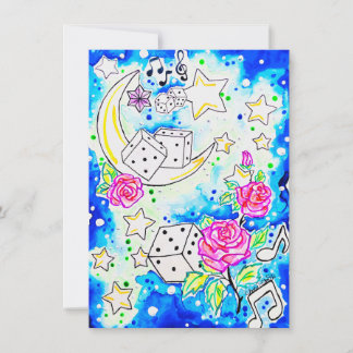 Tarjeta Pequeña Dados & Rosas