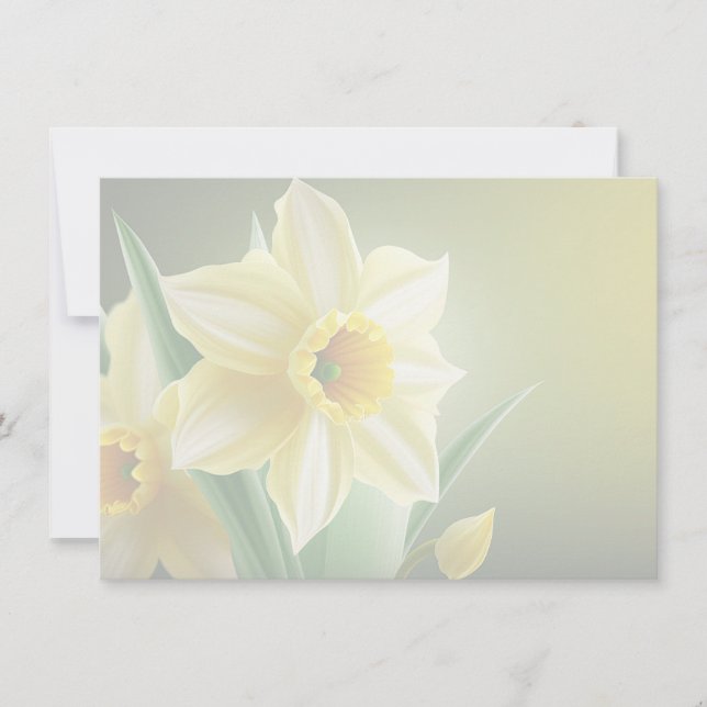 Tarjeta Pequeña Daffodil Flat Note Card (Anverso)