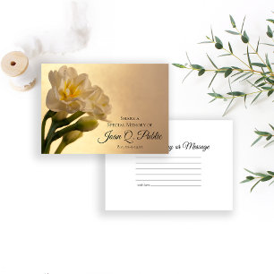 Tarjeta Pequeña Daffodis blancos dobles comparten un funeral de me