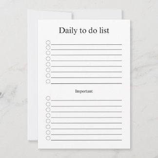 Tarjeta Pequeña Daily to do list