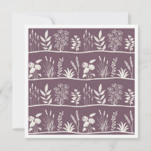 Dainty Meadow Minimalist Botanical Silhouette Plum