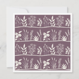 Tarjeta Pequeña Dainty Meadow Minimalist Botanical Silhouette Plum