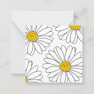 Tarjeta Pequeña Daisies amarillos y blancos