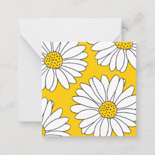 Tarjeta Pequeña Daisies amarillos y blancos 2