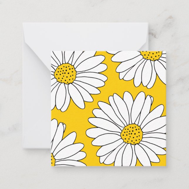 Tarjeta Pequeña Daisies amarillos y blancos 2 (Anverso)