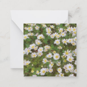 Tarjeta Pequeña Daisies Pintados En Un Estilo Impresionista