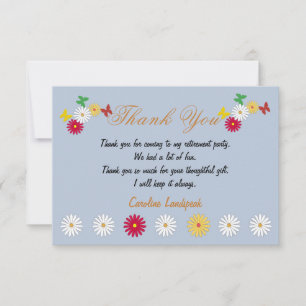 Tarjeta Pequeña Daisies y mariposas felices jubilaciones