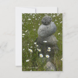 Tarjeta Pequeña Daisies y Rock Stack