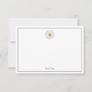 Tarjeta Pequeña Daisy amarillo y blanco