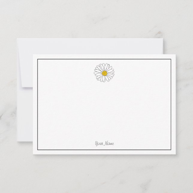 Tarjeta Pequeña Daisy amarillo y blanco (Anverso)