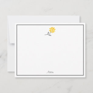 Tarjeta Pequeña Daisy amarillo y gris