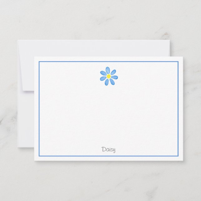 Tarjeta Pequeña Daisy de color azul (Anverso)