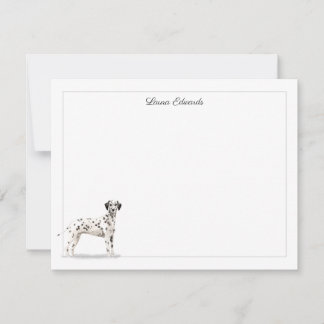Tarjeta Pequeña Dalmatian Dog Gray Border Personalized