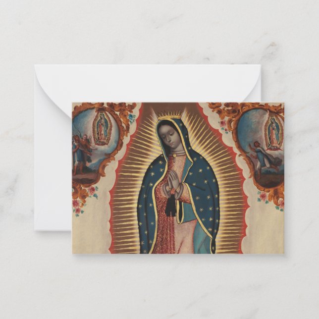 Tarjeta Pequeña Dama de Guadalupe, 1780 por Sebastian Zalcedo (Anverso)