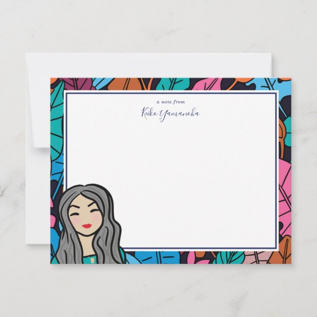 Tarjeta Pequeña Dama de Personalizado con pelo gris (Anverso)