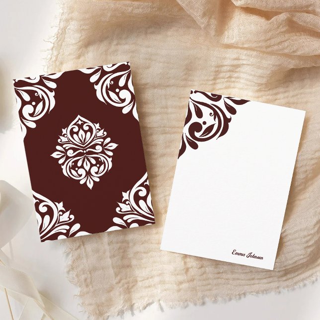 Tarjeta Pequeña Damask Ambience Burgundy (Subido por el creador)