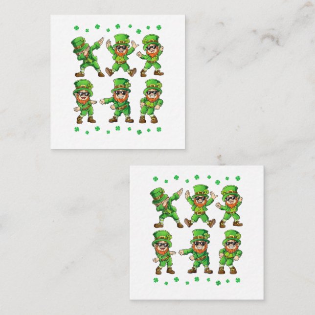 Tarjeta Pequeña Dancing Leprechauns Día de San Patricio (Anverso / Reverso)