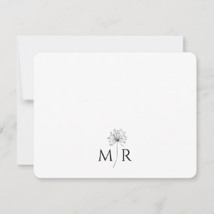 Tarjeta Pequeña Dandelion Floral Monograma