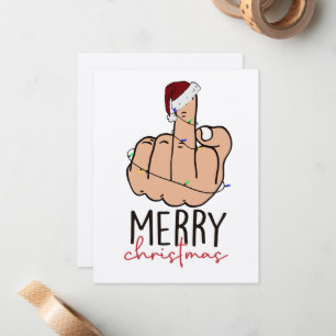 Tarjeta Pequeña Dando a los Navidades de Finger Santa Hat