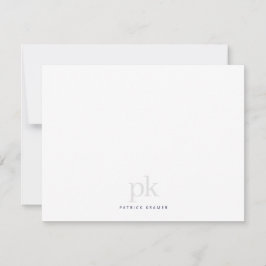 Tarjeta Pequeña Dark Blue Simple Moderno Monograma Profesional