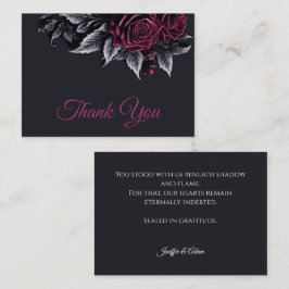 Tarjeta Pequeña Dark Floral Gothic AlternativeHalloween wedding