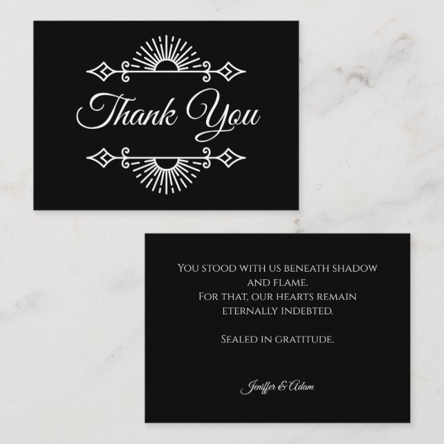 Tarjeta Pequeña Dark Gothic Alternative Halloween wedding (Anverso / Reverso)