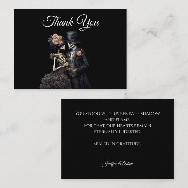 Tarjeta Pequeña Dark  Gothic Alternative Halloween wedding (Anverso / Reverso)