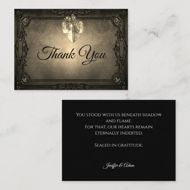 Tarjeta Pequeña Dark Gothic Halloween wedding (Anverso / Reverso)