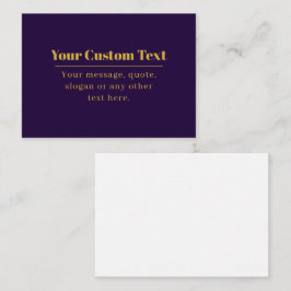 Tarjeta Pequeña Dark Purple & Gold Business Name o Greet