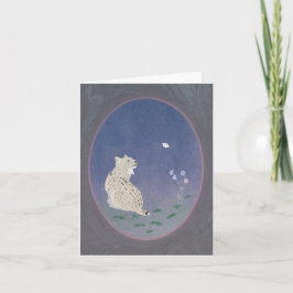 Tarjeta pequeña de bosque iluminado por la luna co