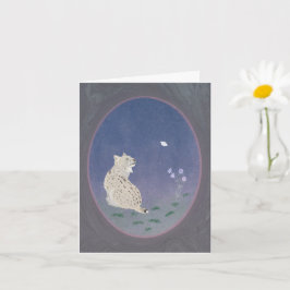 Tarjeta pequeña de bosque iluminado por la luna co