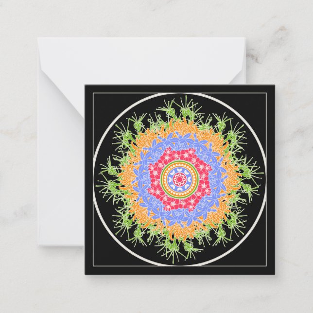 Tarjeta pequeña de flores Mah Jongg (Anverso)
