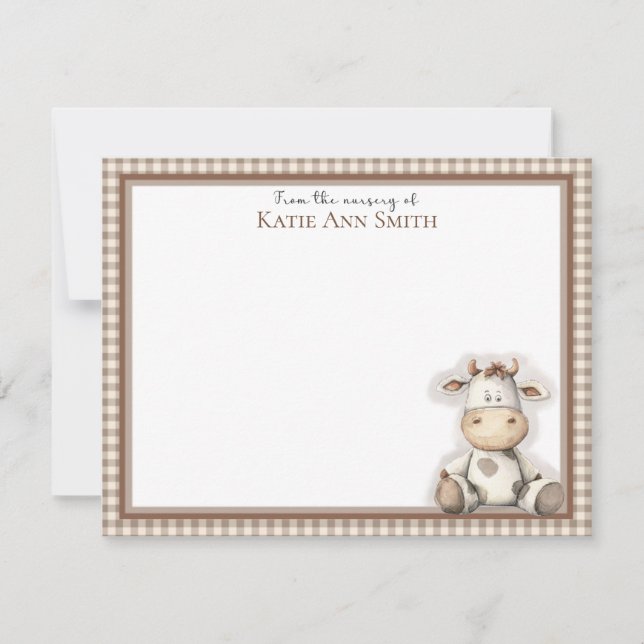 Tarjeta Pequeña De la enfermera de Baby Shower Gracias Notecard (Anverso)